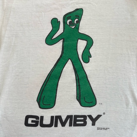 VTG 80s Gumby tshirt 83 Village Mews 83 Art Clokey medium small - Picture 2 of 8